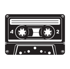 cassette tape silhouette vector illustration