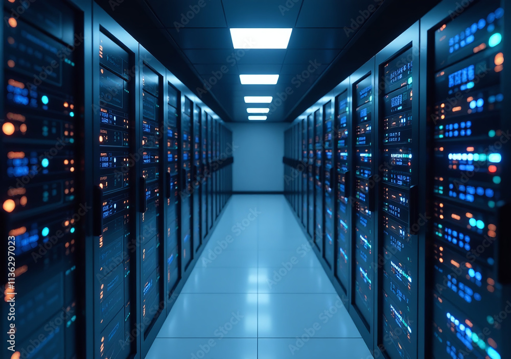 Poster backup data server farms racks includes storage information rendering