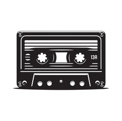 cassette tape silhouette vector illustration