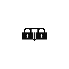 Double lock key protection logo idea.