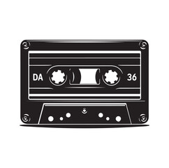 cassette tape silhouette vector illustration