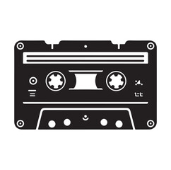 cassette tape silhouette vector illustration