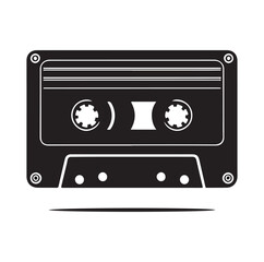 Naklejka premium cassette tape silhouette vector illustration