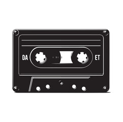 cassette tape silhouette vector illustration