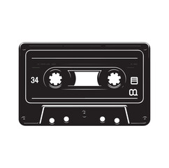 cassette tape silhouette vector illustration