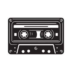 cassette tape silhouette vector illustration