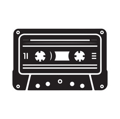 cassette tape silhouette vector illustration