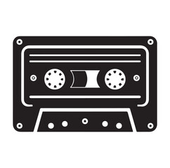 cassette tape silhouette vector illustration