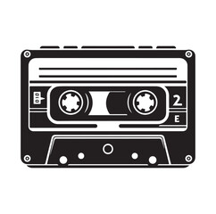cassette tape silhouette vector illustration