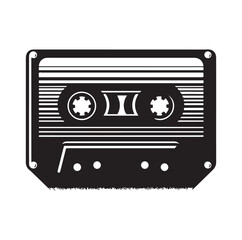 cassette tape silhouette vector illustration