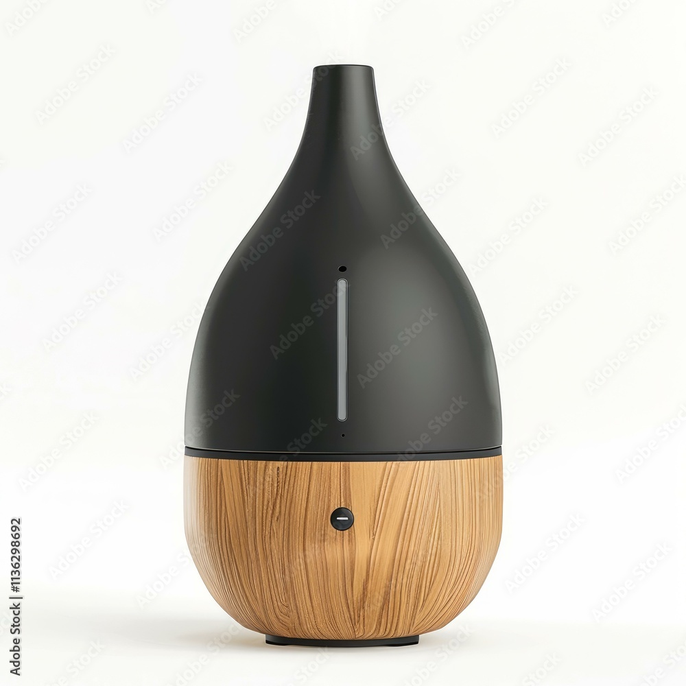 Poster stylish humidifier improving air quality by adding moisture, creating a comfortable and healthy envi