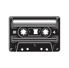 cassette tape silhouette vector illustration