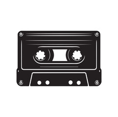 cassette tape silhouette vector illustration