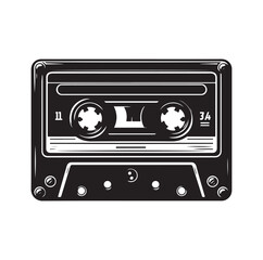 cassette tape silhouette vector illustration