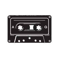 Obraz premium cassette tape silhouette vector illustration