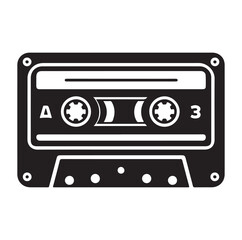 cassette tape silhouette vector illustration