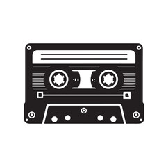 cassette tape silhouette vector illustration