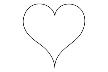 Continuous one line drawing of a Heart icon outline vector illustration for minimalist designs