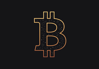 bitcoin logo letter b unique design style often used cryptocurrency branding