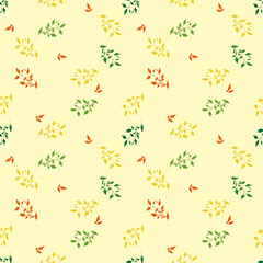 Obraz premium seamless botanical pattern of painted oriental motifs on a white background