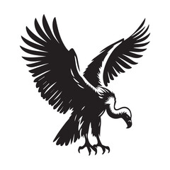 Obraz premium vulture silhouette vector style white background.