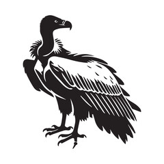 vulture silhouette vector style white background.