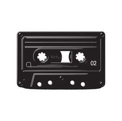 cassette tape silhouette vector illustration