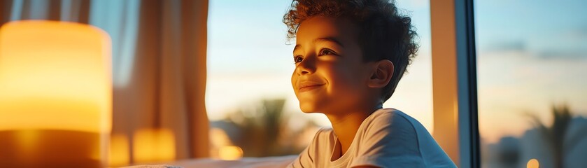 Child enjoying a moment of joy and tranquility.