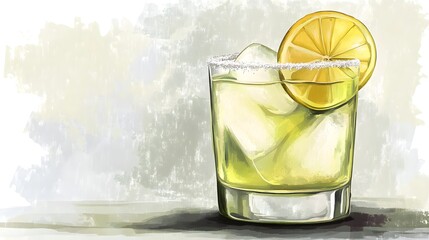 77. A refreshing lemonade glass with a sugared rim and a lemon slice garnish