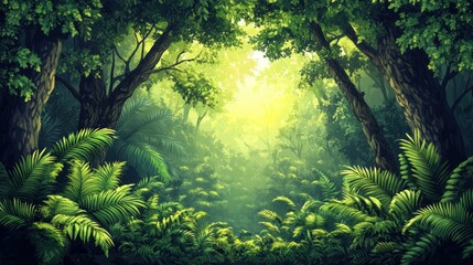 Lush Green Jungle Path