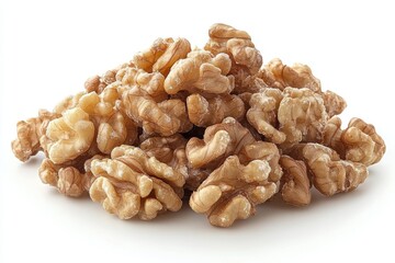 Fototapeta premium Fresh Shelled Walnuts Heap of Walnuts Healthy Snack Food Photography