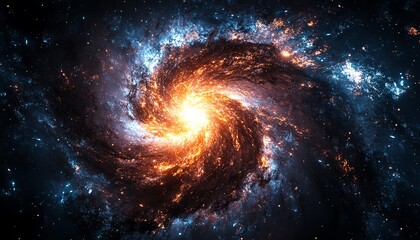 Obraz premium Planet Earth in space, with swirling stars and a luminous galaxy, representing the beauty of our world and the endless wonders of the cosmos