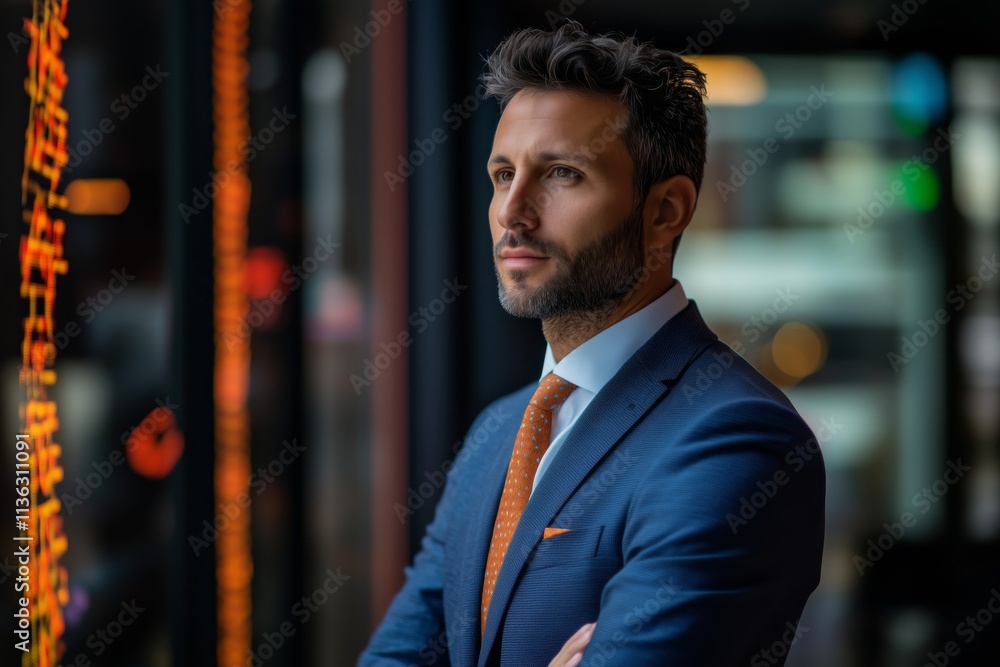 Poster professional investor and trader captured in natural light with maximum detail