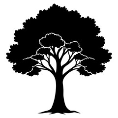 Black Tree Impressions vector silhouette black design white background