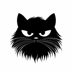 Obraz premium Fierce cat face illustration with detailed fur and intense eyes