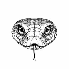 Snake illustration with detailed features and symmetrical design