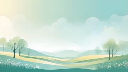 Background with scenery in eary spring