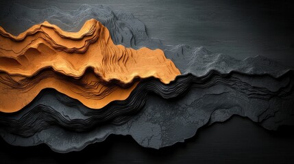 Intricate Topographic Map with Textured Layers