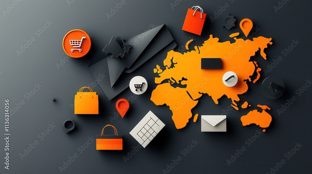 Poster stylish abstract map background for creative use