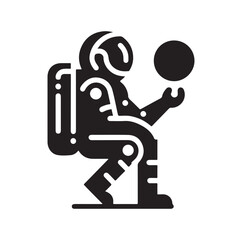 Astronaut, Spaceman silhouette vector illustration