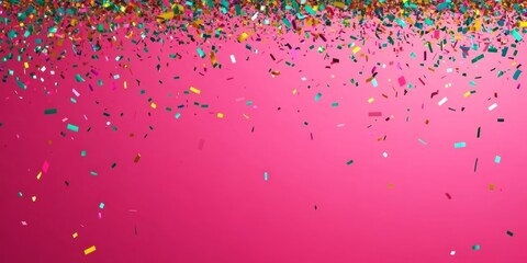 Naklejka premium Minimalist background image with a festive carnival theme, featuring bright, vibrant colors. colorful confetti,