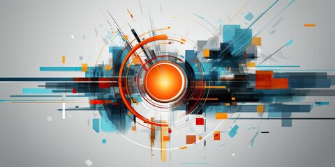 Obraz premium Abstract geometric circles optical backgrop sci fi tech focus