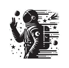 Astronaut, Spaceman silhouette vector illustration