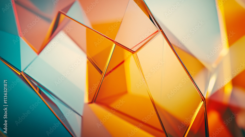 Aufkleber colorful abstract geometric shapes create stunning visual patterns and reflections in artwork