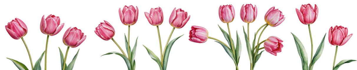 Naklejka premium Tulips on an isolated background