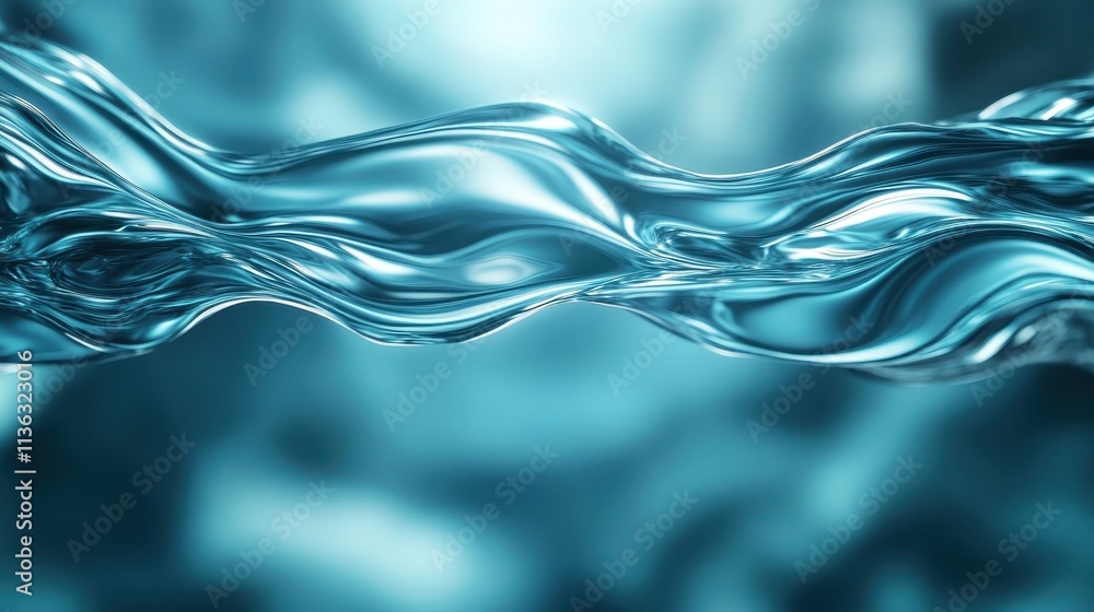 Poster a beautifully abstract image capturing the fluid motion of blue water in a visually engaging flow. t