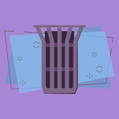 Outdoor waste bin. Sidewalk metal trash can. Vector illustration can be used for topics like garbage, trash, city and urban design