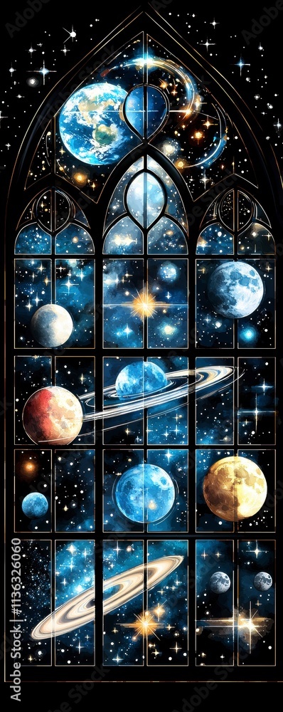 Poster cosmic window a celestial tapestry.