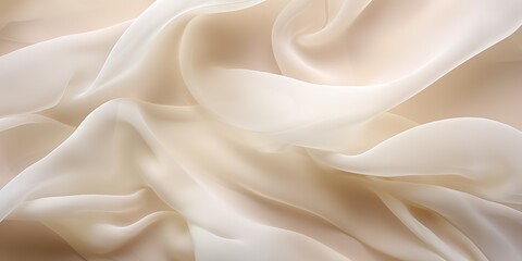 Fototapeta premium Light beige color silk satin texture surface decorative background. Romantic soft fashion template scene