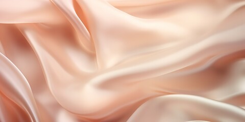 Fototapeta premium Light beige color silk satin texture surface decorative background. Romantic soft fashion template scene